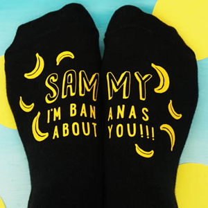 personalized i'm banas about you socks