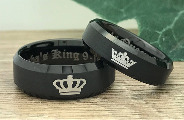 tungsten king queen rings