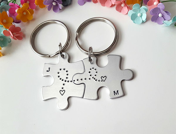 Custom long distance relationship keychains sale