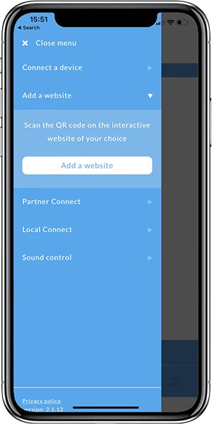 capture d'écran du contenu interactif de l'application kiiroo feelconnect