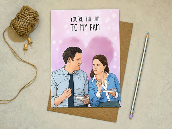 the office you're the jim to my pam card