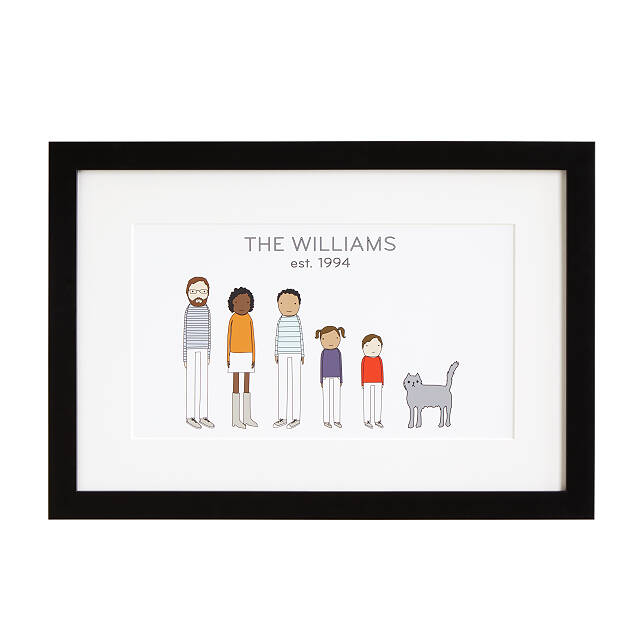 Personalized family print in a black fram