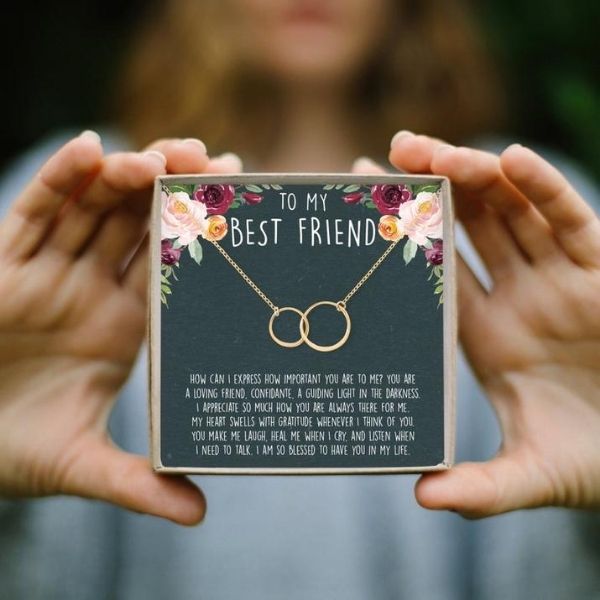 Ensemble de colliers "Meilleur ami" à anneaux entrelacés par Dear Ava Gifts