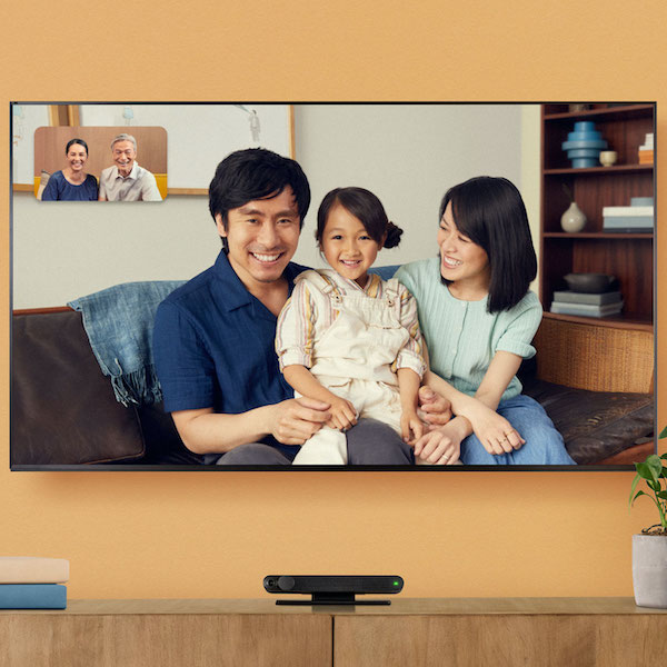 portail tv appel vidéo avec la famille éloignée