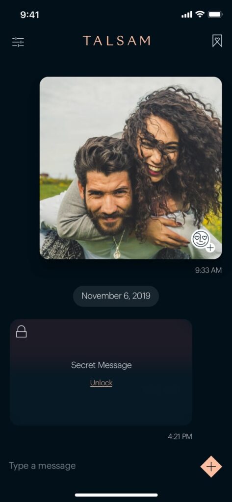 talsam app secret messaging feature