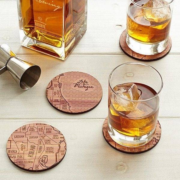 “Neighborwoods” Map Coasters by Mary Dawson