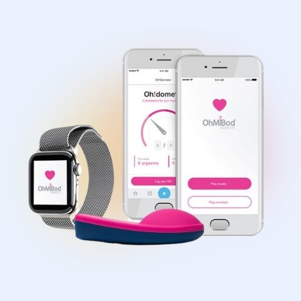 blumotion nex1 vibrating panties by ohmibod with iphone and apple watch showing app control