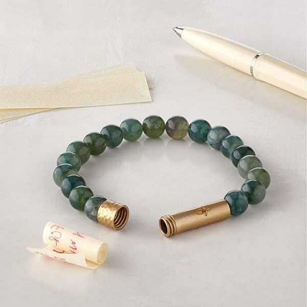 Bracelets d'intention pour couples de Wishbeads avec stylo et papier