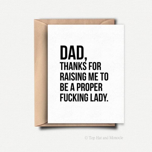 funny fathers day card from daughter