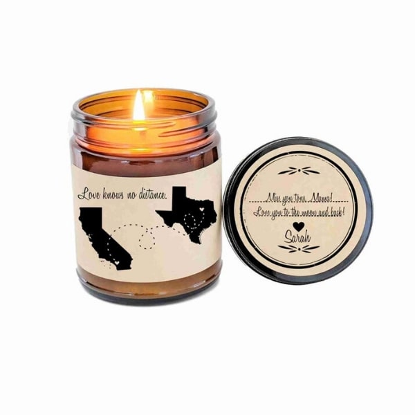 customizable candle gifts for long distance moms