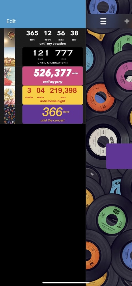 countdown app widget selector