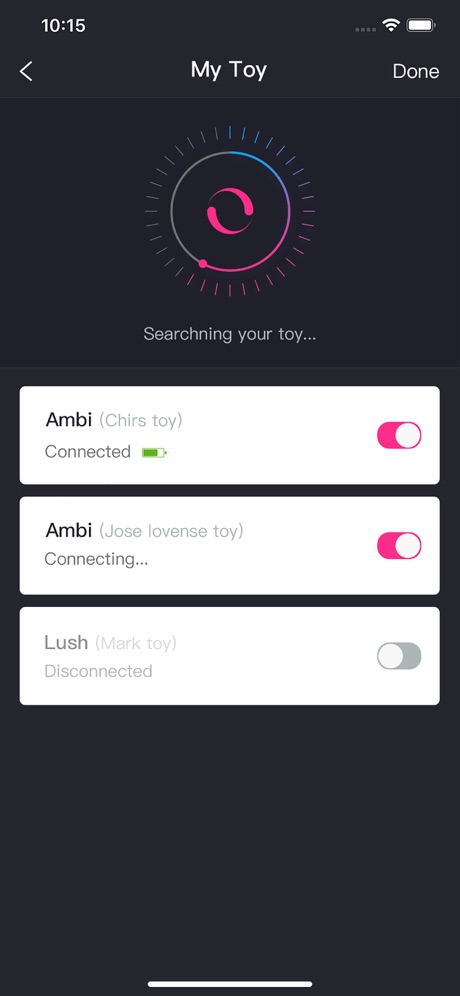 lovense remote app connecting toy via bluetooth