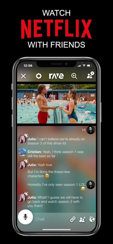 rave app watch netflix together online