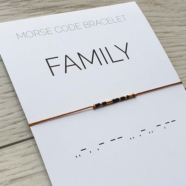 family morse code bracelets