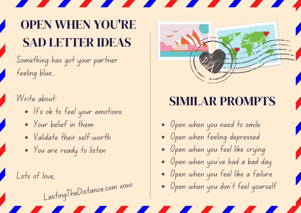 open when you're sad letter ideas and examples