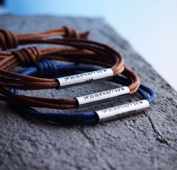 personalized cord coordinates bracelet for men