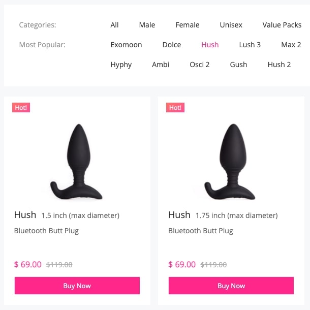 how to by original hush vibrating butt plug from lovense store