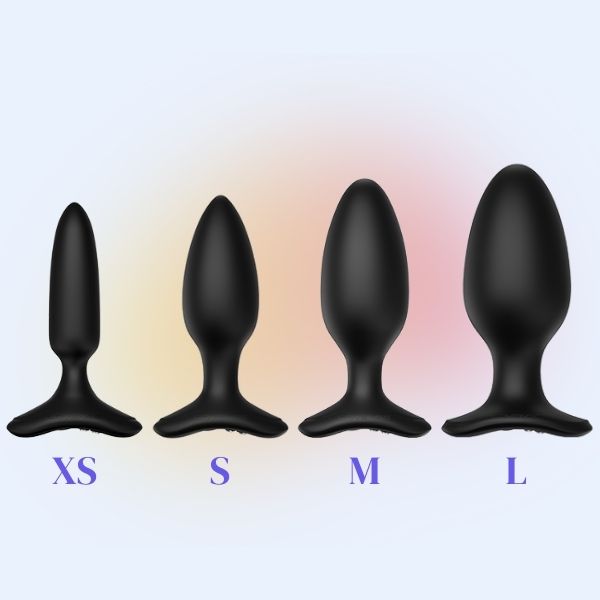 hush 2 remote control butt plug by lovense with sizing