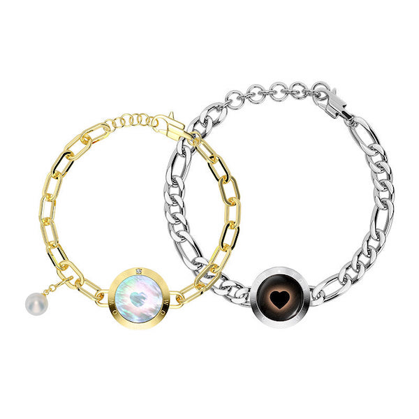 totwoo touch bracelets with always soulmates heart charms in silver and gold