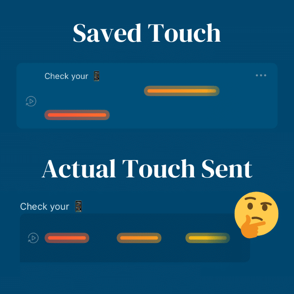 image showing two touches that are very different but are being picked up as being the same and are shown as a saved touch langauge