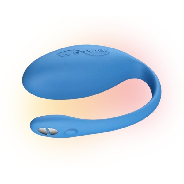 Jive by we-vibe is a bluea wearable vibrator that can be controlled via a smartphone application. It is an egg shape to be worn and focus on the g-spot.